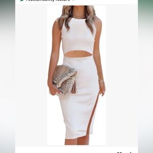 Amazon Women's White Midi Dress